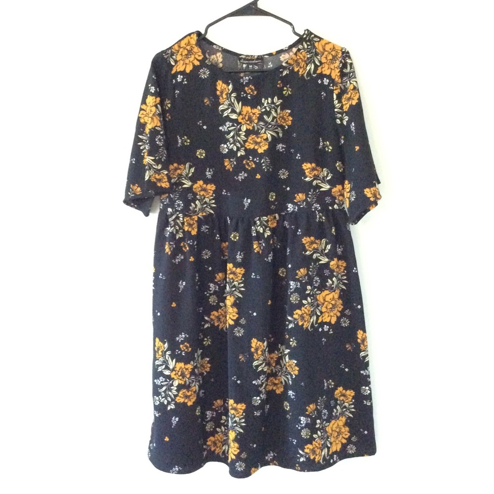 Black flowered dress